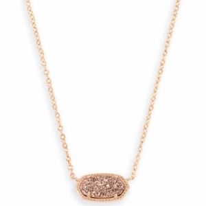 Kendra Scott Elisa Rose Gold Pendant Necklace in Rose Gold Druzy